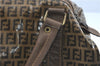 Authentic FENDI Zucchino Hand Boston Bag PVC Leather Brown J1919