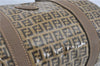 Authentic FENDI Zucchino Hand Boston Bag PVC Leather Brown J1919