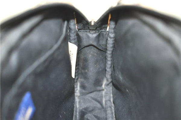 Auth BURBERRY BLUE LABEL Nova Check Hand Bag Pouch Nylon Leather Beige J1920