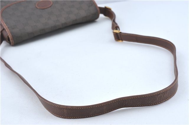 Authentic GUCCI Shoulder Cross Body Bag Purse GG PVC Leather Brown Junk J1921