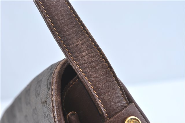 Authentic GUCCI Shoulder Cross Body Bag Purse GG PVC Leather Brown Junk J1921