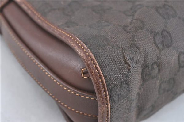 Authentic GUCCI Shoulder Cross Body Bag Purse GG PVC Leather Brown Junk J1921