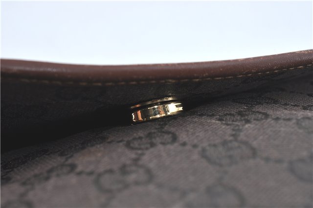 Authentic GUCCI Shoulder Cross Body Bag Purse GG PVC Leather Brown Junk J1921