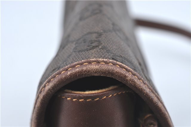 Authentic GUCCI Shoulder Cross Body Bag Purse GG PVC Leather Brown Junk J1921