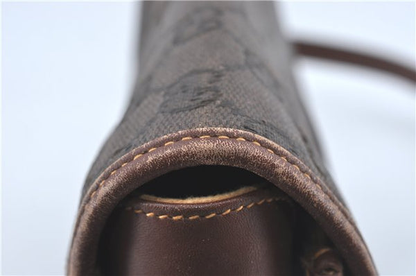 Authentic GUCCI Shoulder Cross Body Bag Purse GG PVC Leather Brown Junk J1921