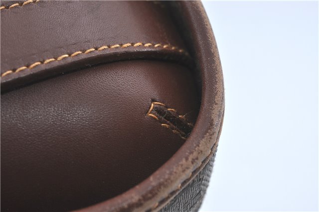 Authentic GUCCI Shoulder Cross Body Bag Purse GG PVC Leather Brown Junk J1921