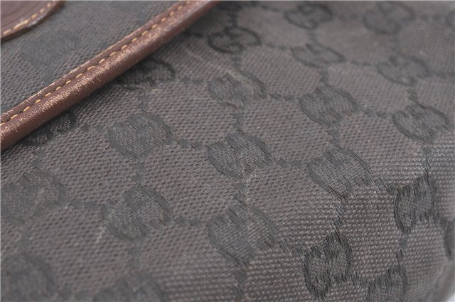 Authentic GUCCI Shoulder Cross Body Bag Purse GG PVC Leather Brown Junk J1921