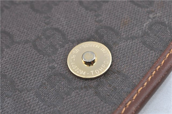 Authentic GUCCI Shoulder Cross Body Bag Purse GG PVC Leather Brown Junk J1921