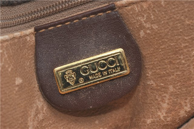 Authentic GUCCI Shoulder Cross Body Bag Purse GG PVC Leather Brown Junk J1921