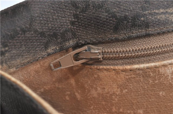 Authentic GUCCI Shoulder Cross Body Bag Purse GG PVC Leather Brown Junk J1921