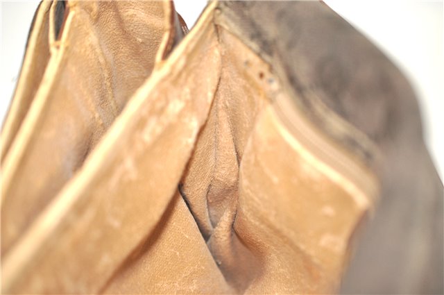 Authentic GUCCI Shoulder Cross Body Bag Purse GG PVC Leather Brown Junk J1921