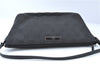 Authentic GUCCI Hand Bag Pouch Purse GG Canvas Leather 07198 Black J1923