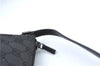 Authentic GUCCI Hand Bag Pouch Purse GG Canvas Leather 07198 Black J1923