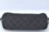 Authentic GUCCI Hand Bag Pouch Purse GG Canvas Leather 07198 Black J1923