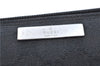 Authentic GUCCI Hand Bag Pouch Purse GG Canvas Leather 07198 Black J1923