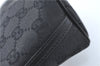 Authentic GUCCI Hand Bag Pouch Purse GG Canvas Leather 07198 Black J1923