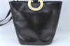 Authentic CELINE Shoulder Cross Body Bag Purse Leather Black J1925