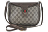 Authentic GUCCI Web Sherry Line Shoulder Cross Bag GG PVC Leather Brown J1926