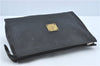 Authentic MCM Visetos PVC Leather Vintage Clutch Hand Bag Purse Black J1933