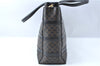 Authentic CELINE Macadam Blason Pattern Hand Bag Purse PVC Leather Black J1937
