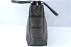 Authentic CELINE Macadam Blason Pattern Hand Bag Purse PVC Leather Black J1937