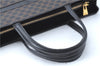 Authentic CELINE Macadam Blason Pattern Hand Bag Purse PVC Leather Black J1937