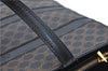 Authentic CELINE Macadam Blason Pattern Hand Bag Purse PVC Leather Black J1937