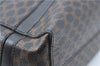 Authentic CELINE Macadam Blason Pattern Hand Bag Purse PVC Leather Black J1937
