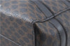 Authentic CELINE Macadam Blason Pattern Hand Bag Purse PVC Leather Black J1937