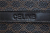 Authentic CELINE Macadam Blason Pattern Hand Bag Purse PVC Leather Black J1937