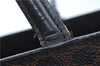 Authentic CELINE Macadam Blason Pattern Hand Bag Purse PVC Leather Black J1937