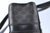 Authentic CELINE Macadam Blason Pattern Hand Bag Purse PVC Leather Black J1937