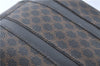 Authentic CELINE Macadam Blason Pattern Hand Bag Purse PVC Leather Black J1937