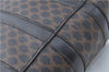 Authentic CELINE Macadam Blason Pattern Hand Bag Purse PVC Leather Black J1937