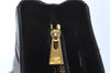 Authentic CELINE Macadam Blason Pattern Hand Bag Purse PVC Leather Black J1937