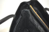 Authentic CELINE Macadam Blason Pattern Hand Bag Purse PVC Leather Black J1937