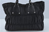 Authentic PRADA Nylon Tessuto Leather Tote Hand Bag BN1232 Black J1938