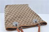 Authentic GUCCI Eclipse Shoulder Tote Bag GG Canvas Leather 120836 Brown J1939