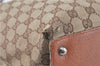 Authentic GUCCI Eclipse Shoulder Tote Bag GG Canvas Leather 120836 Brown J1939