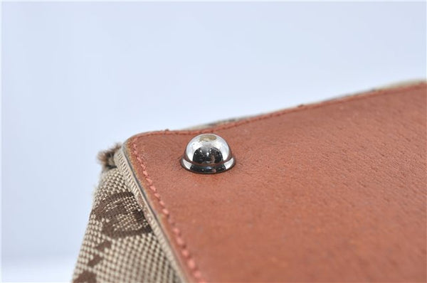 Authentic GUCCI Eclipse Shoulder Tote Bag GG Canvas Leather 120836 Brown J1939