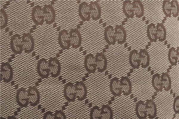 Authentic GUCCI Eclipse Shoulder Tote Bag GG Canvas Leather 120836 Brown J1939