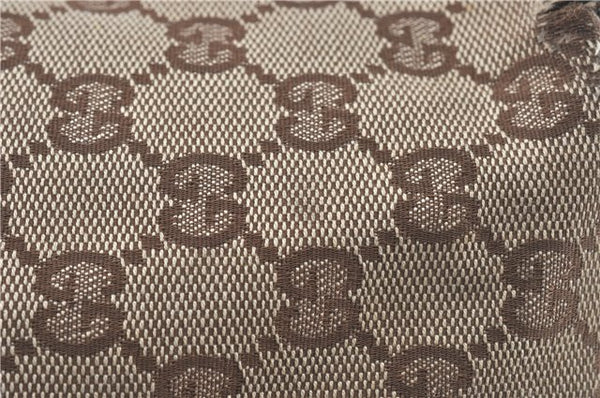 Authentic GUCCI Eclipse Shoulder Tote Bag GG Canvas Leather 120836 Brown J1939