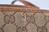 Authentic GUCCI Eclipse Shoulder Tote Bag GG Canvas Leather 120836 Brown J1939