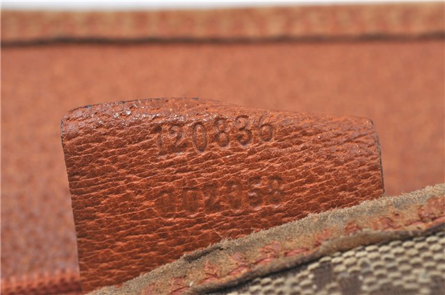 Authentic GUCCI Eclipse Shoulder Tote Bag GG Canvas Leather 120836 Brown J1939