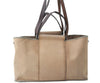 Authentic HERMES Cabag GM 2Way Shoulder Tote Bag Canvas Leather Beige J1942