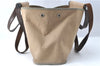 Authentic HERMES Cabag GM 2Way Shoulder Tote Bag Canvas Leather Beige J1942