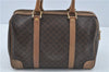 Authentic CELINE Macadam Blason Pattern Hand Boston Bag PVC Leather Brown J1943