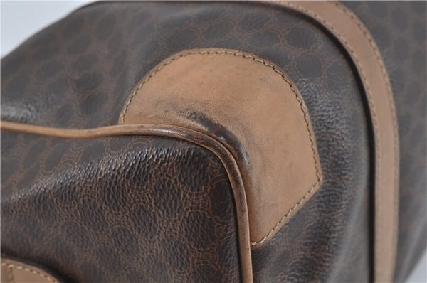 Authentic CELINE Macadam Blason Pattern Hand Boston Bag PVC Leather Brown J1943