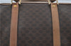 Authentic CELINE Macadam Blason Pattern Hand Boston Bag PVC Leather Brown J1943