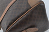 Authentic CELINE Macadam Blason Pattern Hand Boston Bag PVC Leather Brown J1943